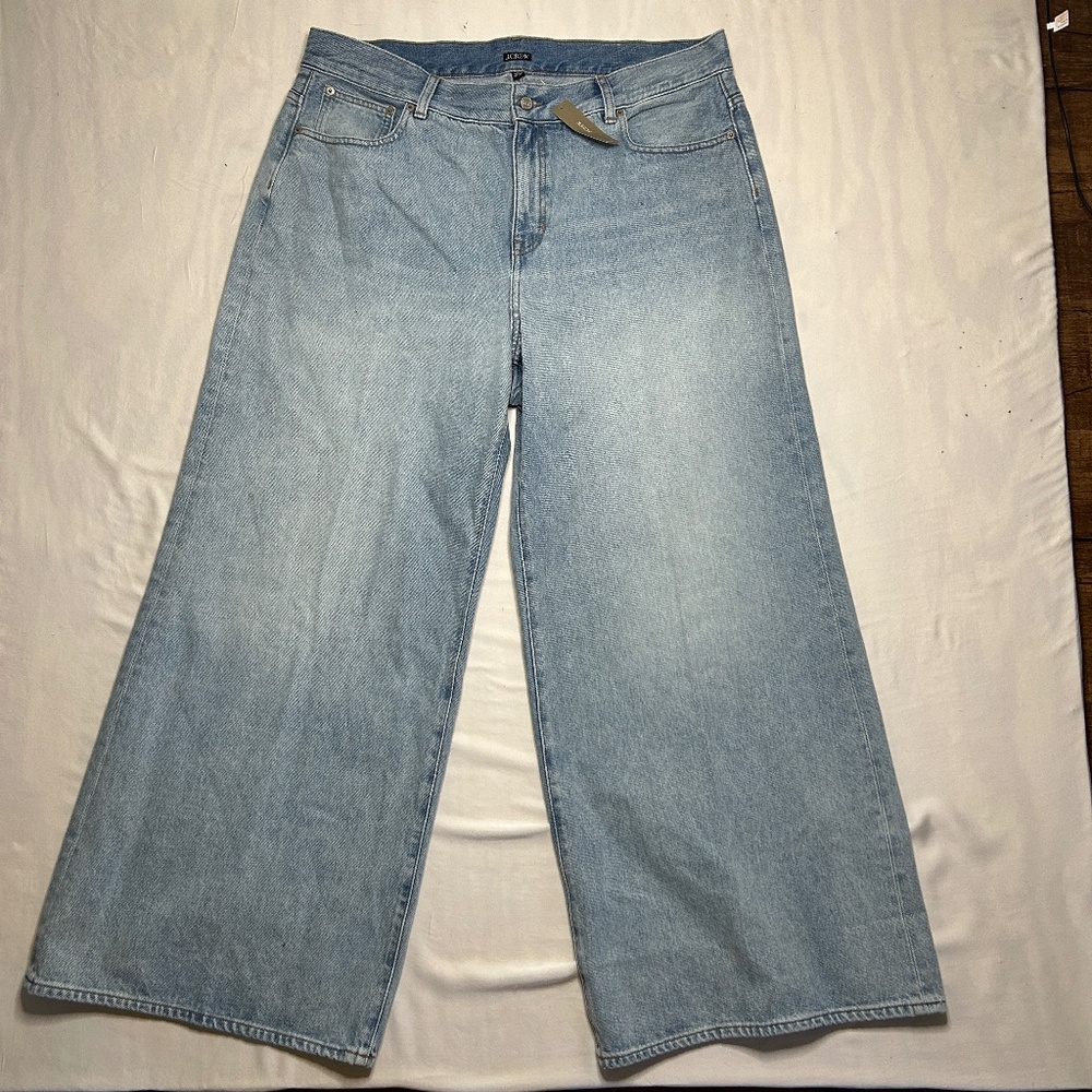 NWT J Crew Womens Mid-rise Superwide-leg Jeans 34x30 Baggy - Picture 1 of 14